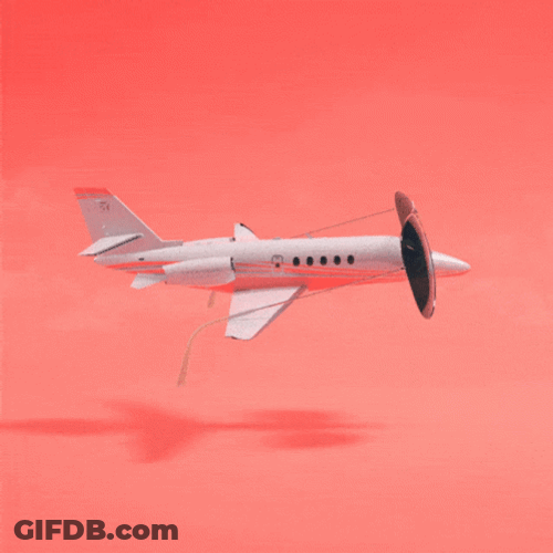 Private Jet Vector Art Animation GIF