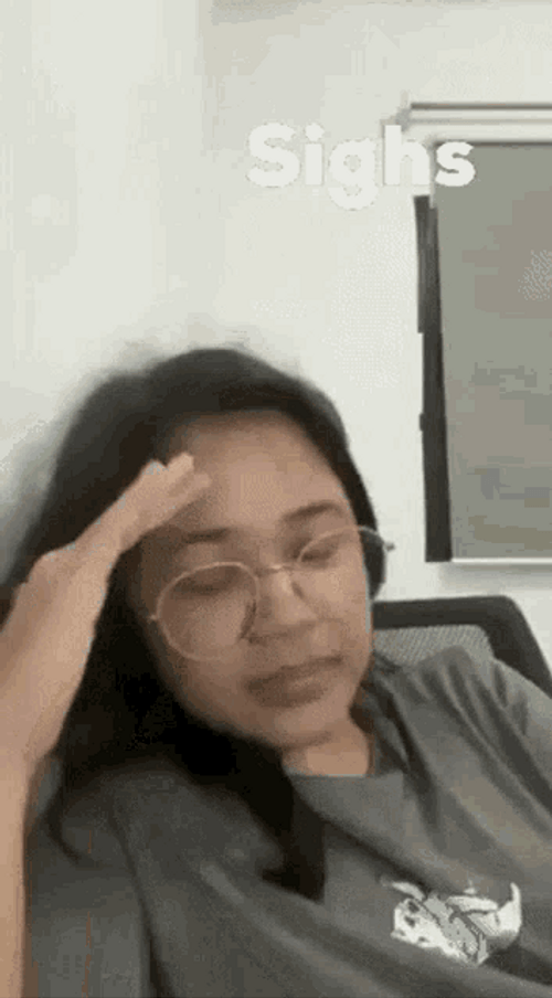 Problematic Lady Sigh Expression GIF