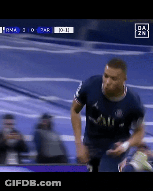 Professional French  Football Player Kylian Mbappe Knee Slide GIF