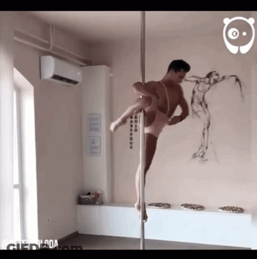 Professional Pole Dancing Man GIF