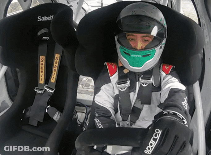 Professional Racer Driving Fast At Car Racing Tournament GIF