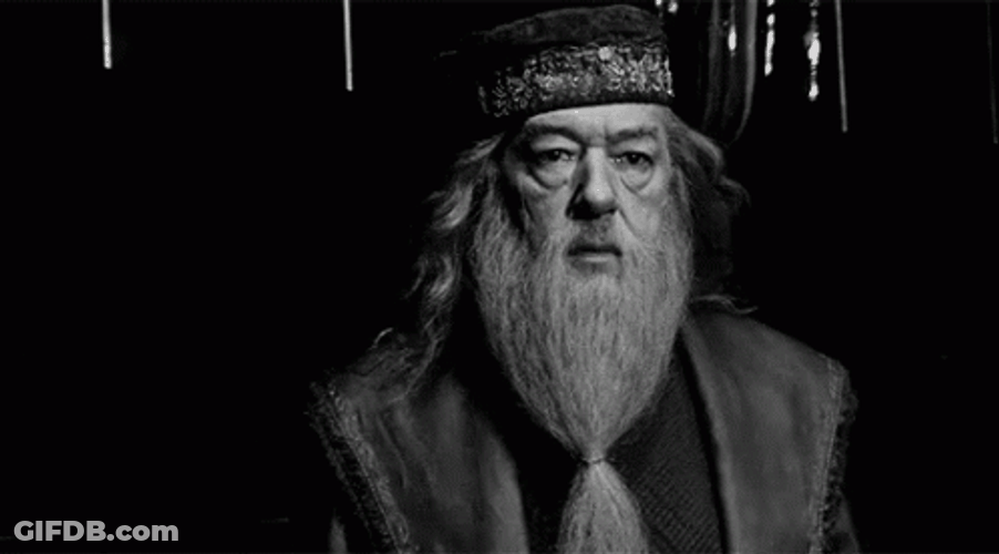 Professor Dumbledore In Grayscale GIF
