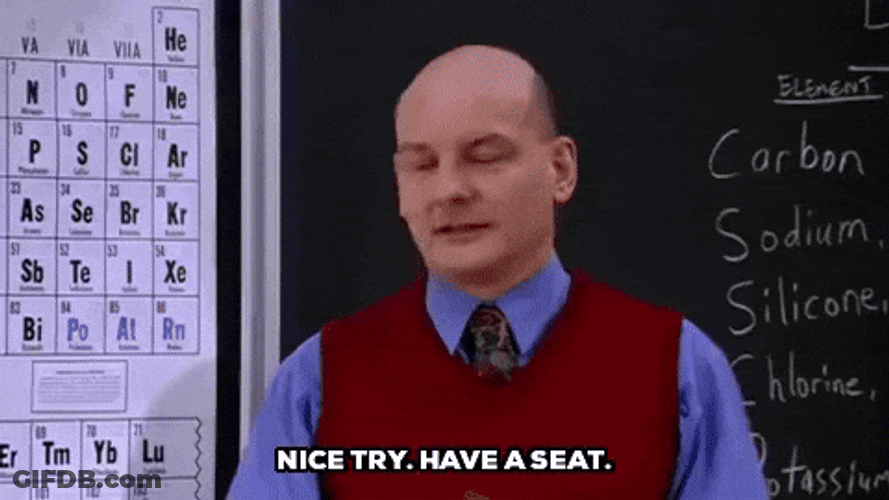 Professor Instruct Student To Sit Down GIF
