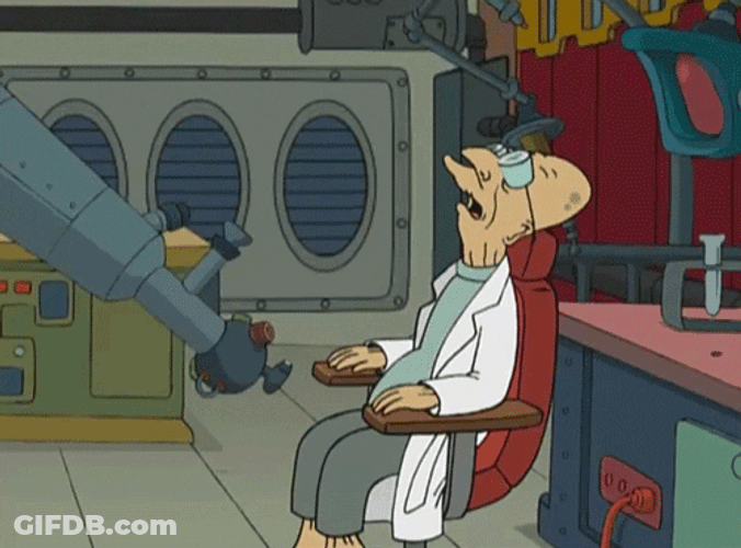 Professor Proton Looking Up GIF