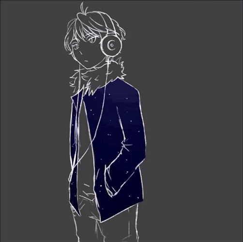 Profile Pic Loner Anime Girl Listening To Music GIF