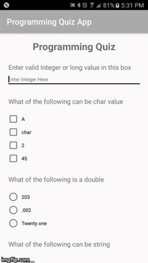 Programming Quiz Application Answer GIF
