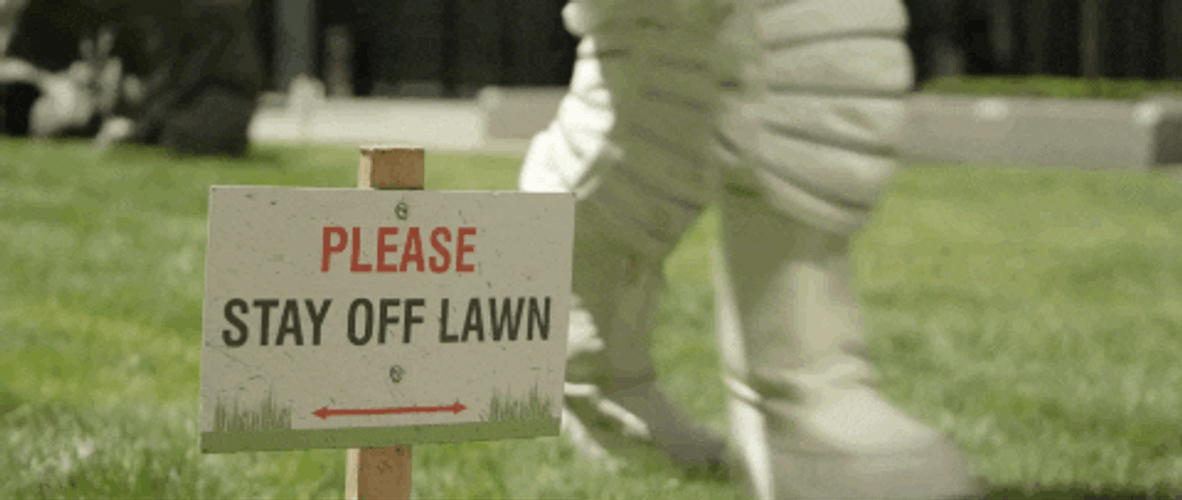 Prohibitory Sign Stay Off Lawn GIF