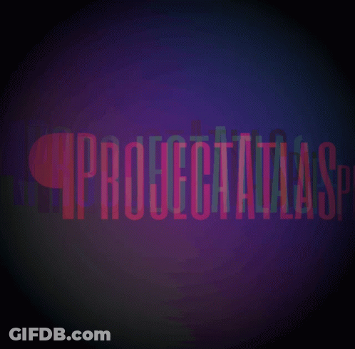 Project Atlas Is Written In Red On A Dark Blue Background GIF