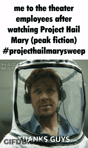 Project Hail Mary Poster Man Wearing Headphones GIF