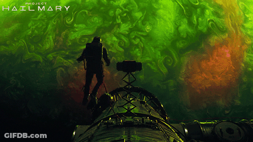 Project Hailmary Poster Man On Spaceship GIF