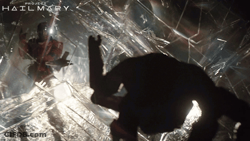 Project HailMary Poster With Two People Silhouette GIF