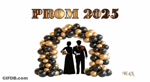 Prom 2025 Poster With Balloons GIF