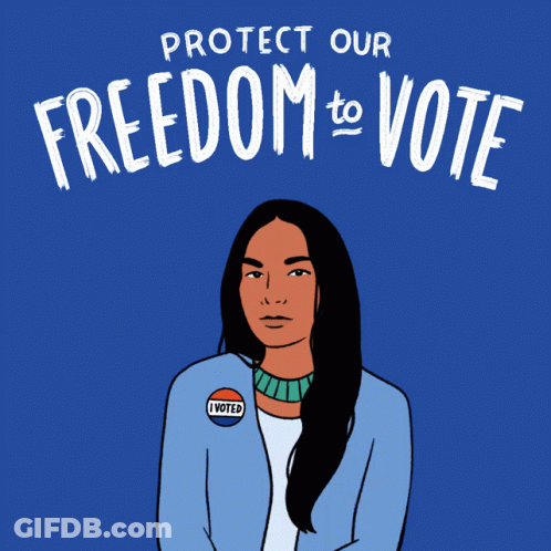 Protect Our Freedom To Vote Woman Raising Fist GIF