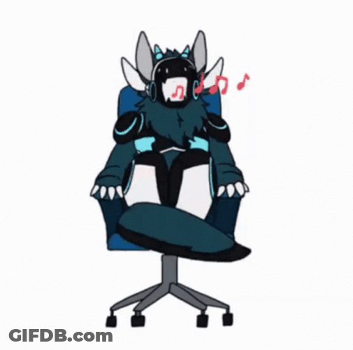 Protogen Sitting On A Rotating Chair GIF