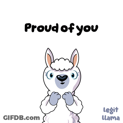 Proud Cartoon Llama Fist In Air GIF