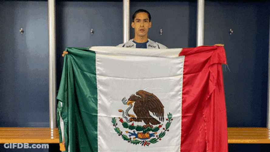 Proud Football Player Mexican Flag GIF