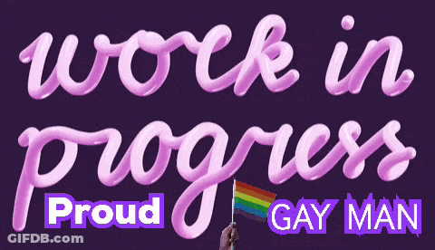 Proud Gay Man With Rainbow Flag GIF