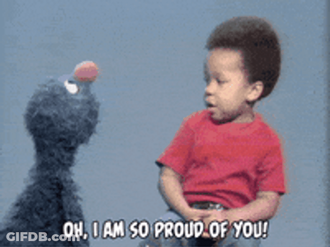 Proud Grover Embracing The Kid GIF