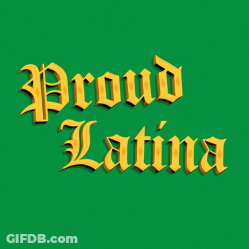 Proud Latina On Green Background GIF