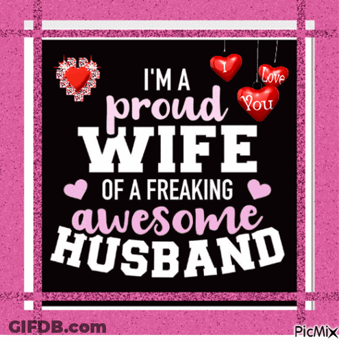Proud Wife Of Awesome Husband Poster GIF