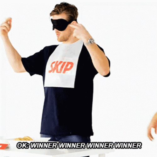 Proud Winner With Eye Mask GIF