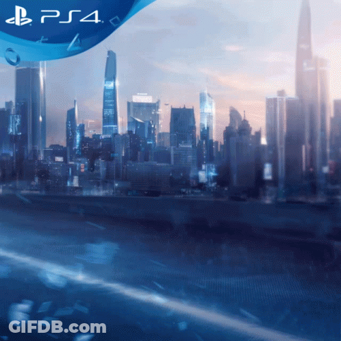 PS4 Advertisement City Skyline GIF