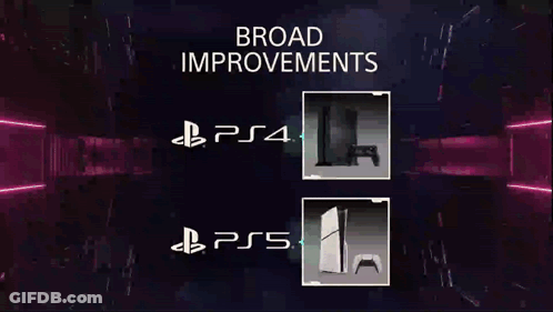 PS4 Pro And PS5 Pro On Purple Background GIF