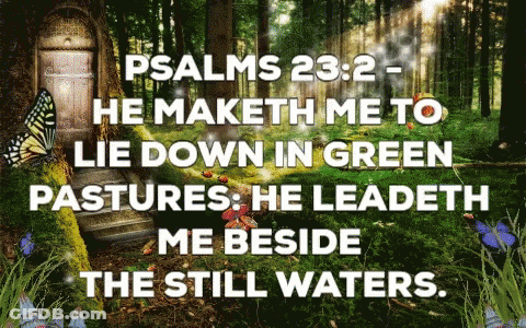 Psalms 23 2 He Maketh Me To Lie Down In Green Pastures Beside Still Waters GIF