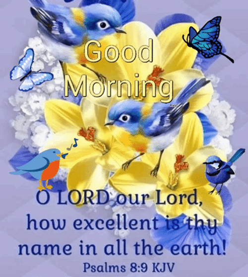 Psalms 8:9 Bible Verse Good Morning Blessings GIF