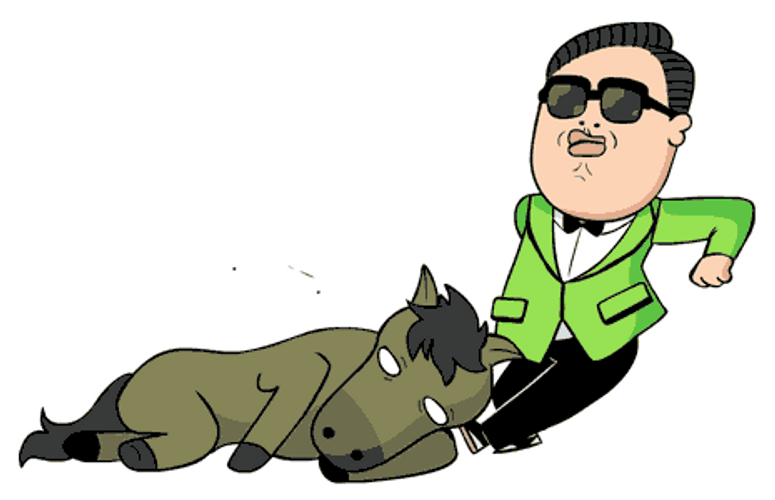 Psy Beating A Dead Horse GIF