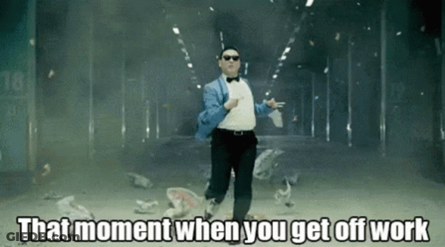 Psy Leaving Work GIF