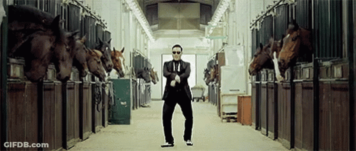 Psy Walking Gangnam Style Moves GIF
