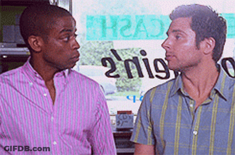 Psych Gus And Shawn Spencer Pointing Each Other GIF