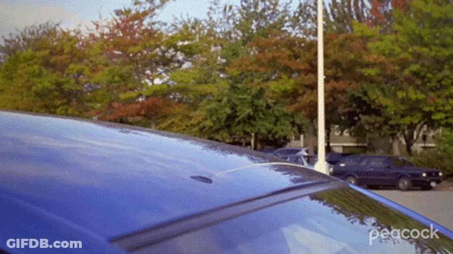 Psych Gus Hiding At The Car GIF