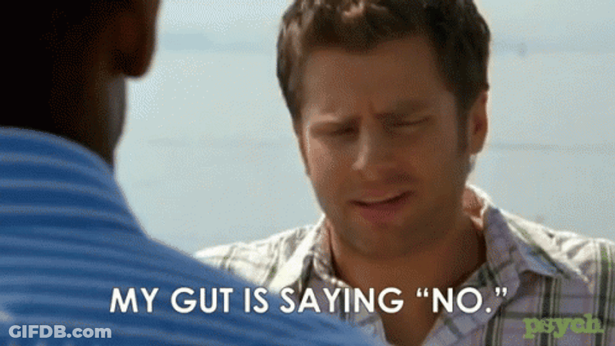 Psych Shawn Spencer My Gut Is Saying No GIF