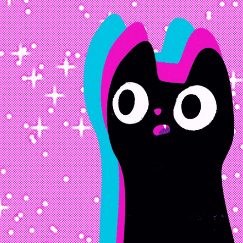 Psychedelic Black Cat GIF