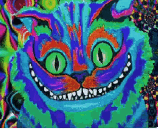 Psychedelic Cheshire Cat GIF