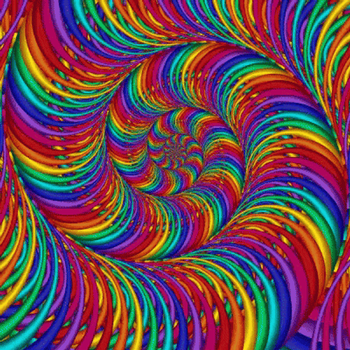 Psychedelic Color Slinky Spiral GIF