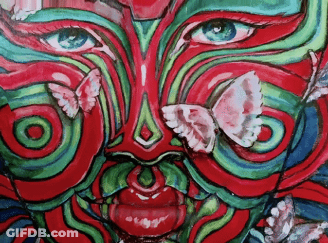 Psychedelic Face Butterfly Fine Art GIF