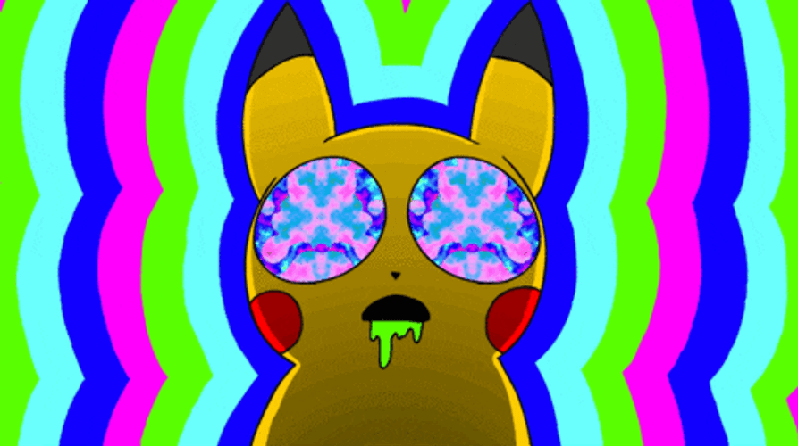 Psychedelic Funny Pikachu GIF