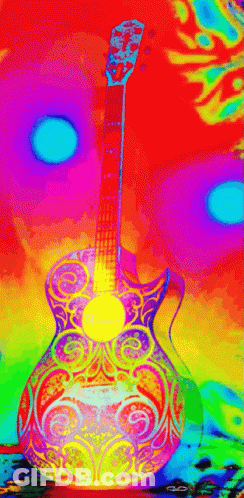 Psychedelic Guitar Painting With Number 11 GIF