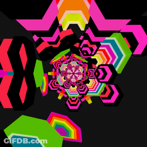 Psychedelic Hexeosis Trippy Spiral GIF