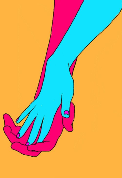 Psychedelic Holding Hands GIF