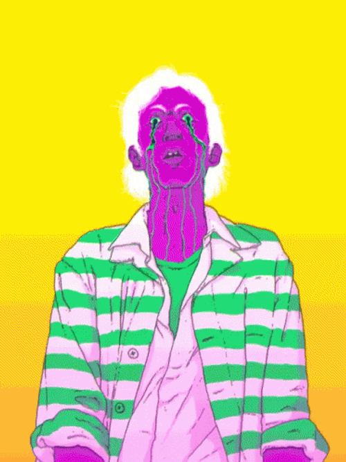 Psychedelic Man Crying GIF