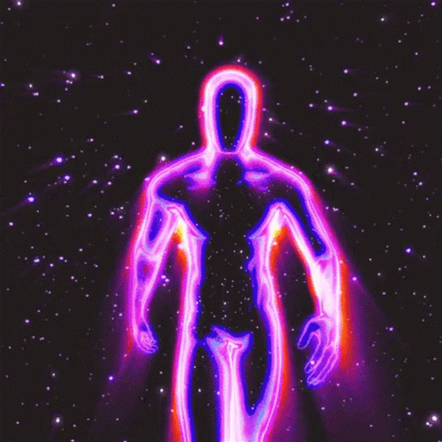 Psychedelic Man Walking GIF