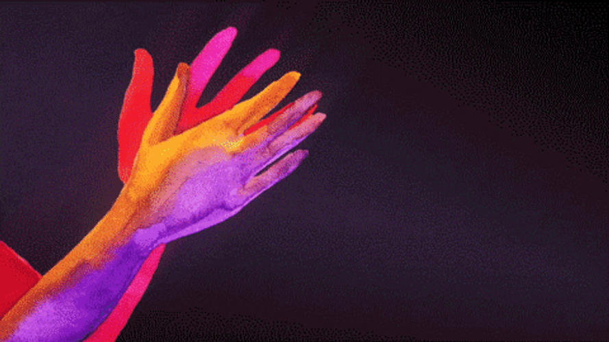 Psychedelic Multicolor Clapping Hands Round Of Applause GIF