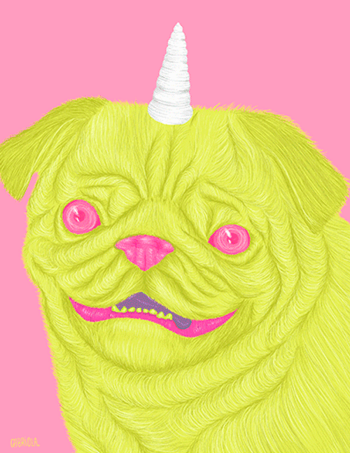 Psychedelic Pug GIF