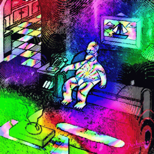 Psychedelic Spaced Out Homer Simpson GIF