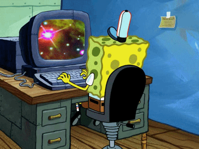 Psychedelic Spongebob Computer GIF