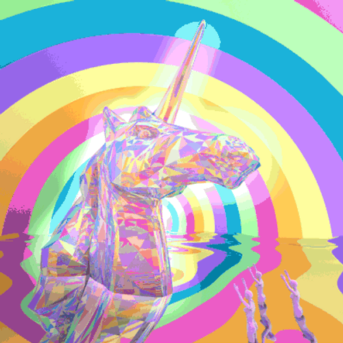 Psychedelic Unicorn God GIF